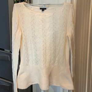 Ann Taylor wool and lace blend flared sweater. Worn once. Retail 109‎